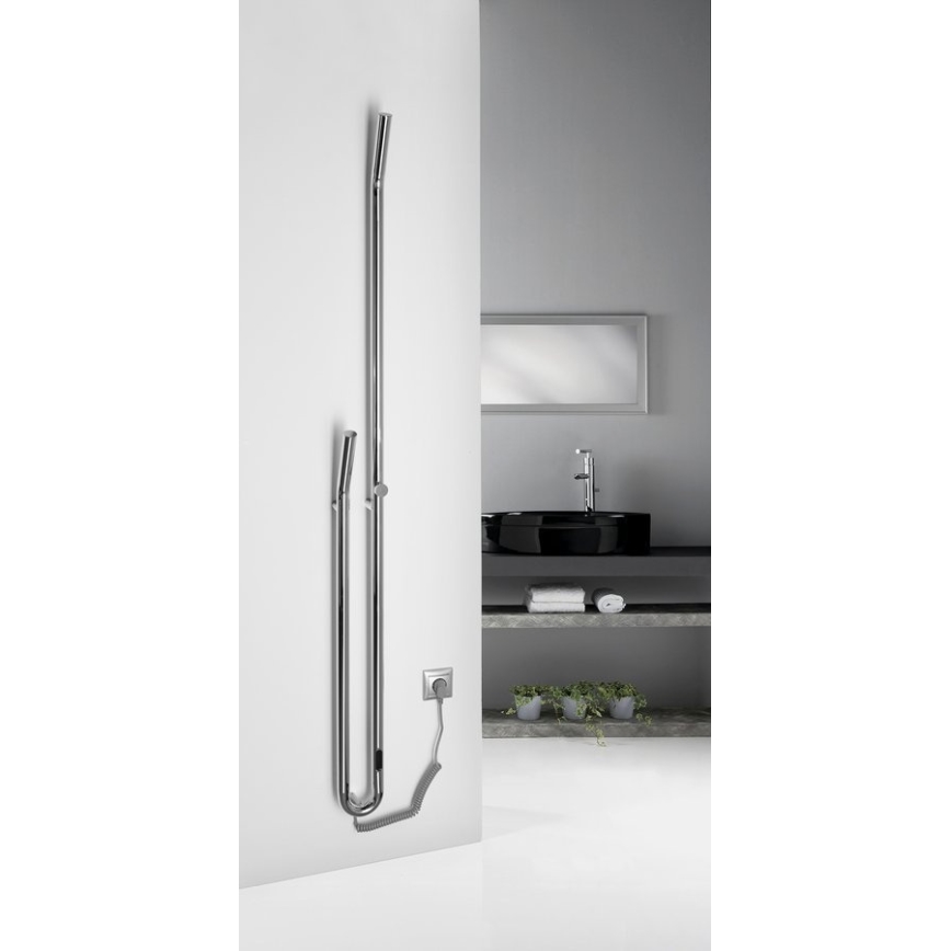 Sapho - Električni sušilnik za brisače z časovnikom DUOPASSO 45W 170x12 cm sijajni krom