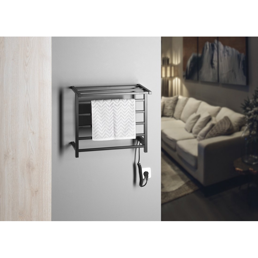 Sapho - Električni sušilnik za brisače ELZOR 60W/230V 47x50 cm mat črna