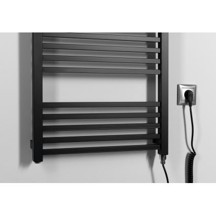 Sapho - Električni sušilnik za brisače METRO-E, 400 W, 106 x 50 cm, mat črna