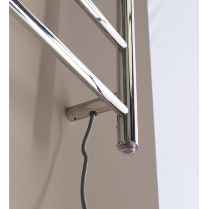 Sapho - Električni sušilnik za brisače REDONDO 75W 90x50 cm, sijajni krom, okrogel