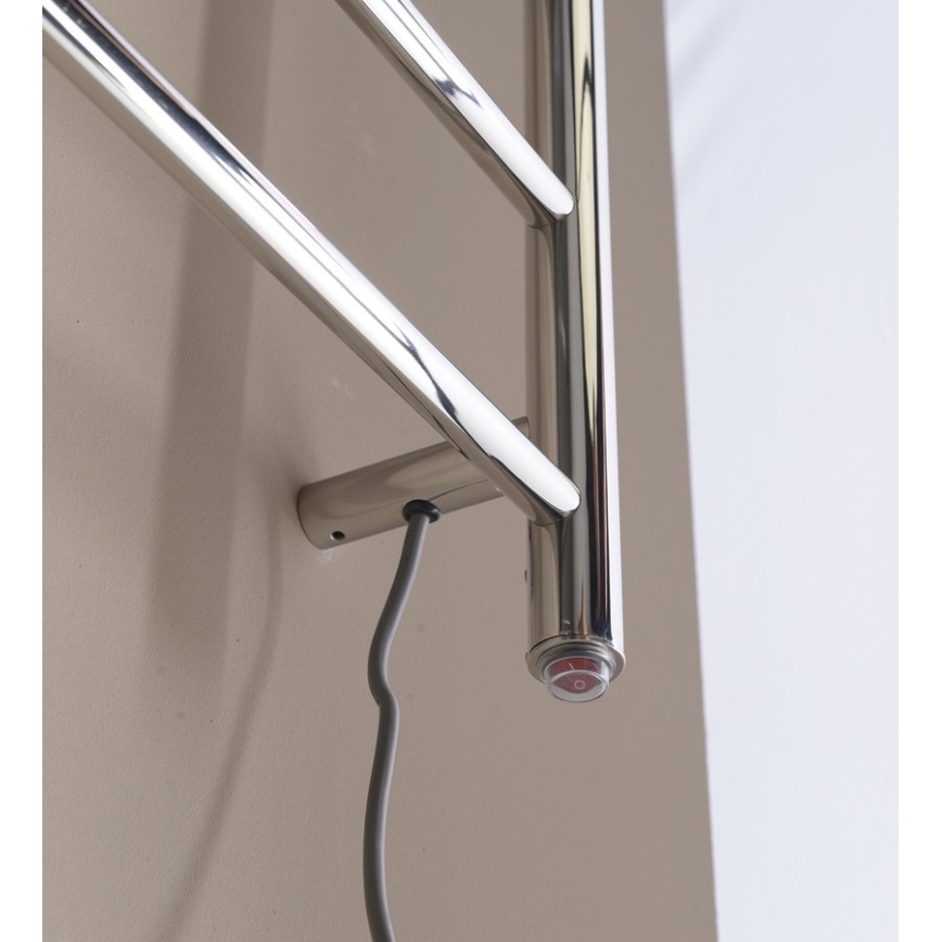 Sapho - Električni sušilnik za brisače REDONDO 75W 90x50 cm, sijajni krom, okrogel