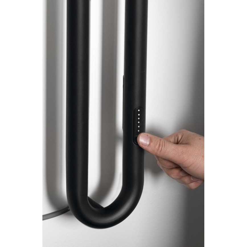 Sapho - Električni sušilnik za brisače s časovnikom DUOPASSO 45W 170x12 cm mat črna