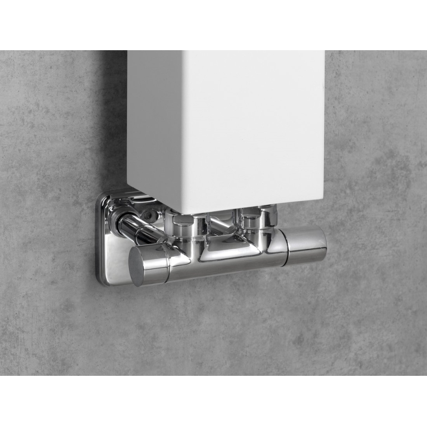 Sapho - komplet priključnih ventilov za centralno priključitev TWIN, krom visokega sijaja