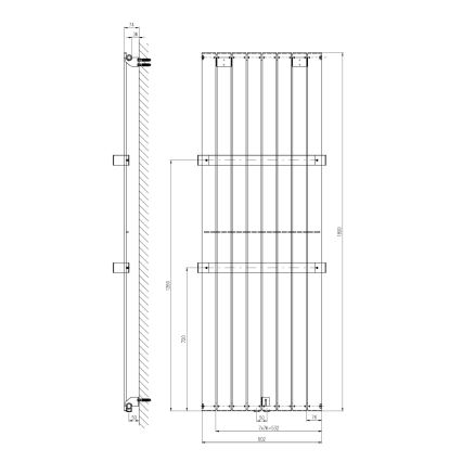Sapho - kopalniški radiator COLONNA 180x60 cm bel