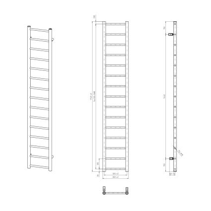 Sapho - Kopalniški radiator DINA 335W 30x174 cm bel