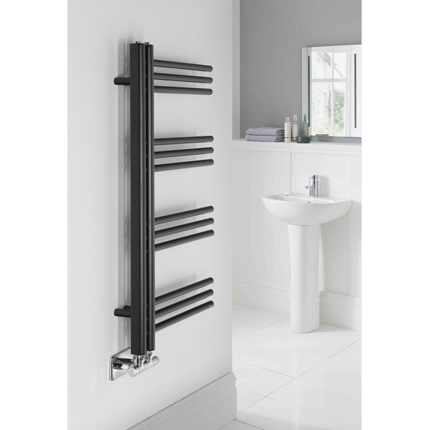 Sapho - kopalniški radiator DORLION 90x50 cm, mat črne barve