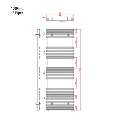 Sapho - Kopalniški radiator JALOUSI 765W/230V 50x150 cm bel