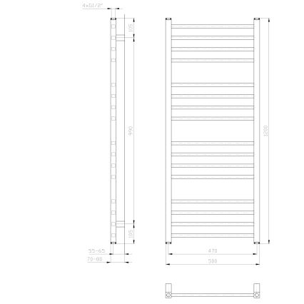 Sapho - Kopalniški radiator METRO 386W 50x120 cm bel