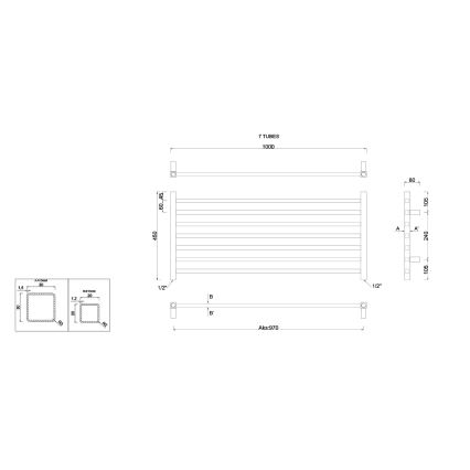 Sapho - kopalniški radiator METRO 45x100 cm sijajni krom