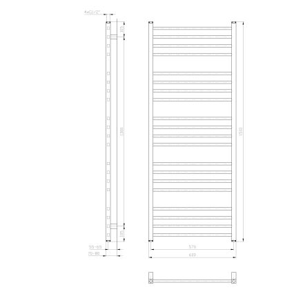 Sapho - Kopalniški radiator METRO 557W 60x151 cm bela