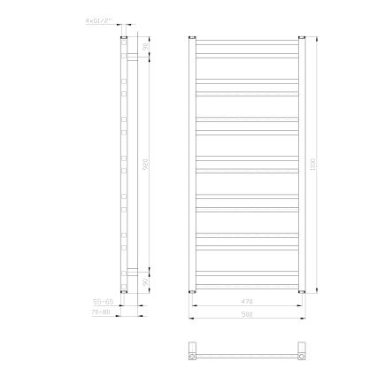 Sapho - Kopalniški radiator METRO DOS 343W/230V 50x110 cm v mat beli barvi
