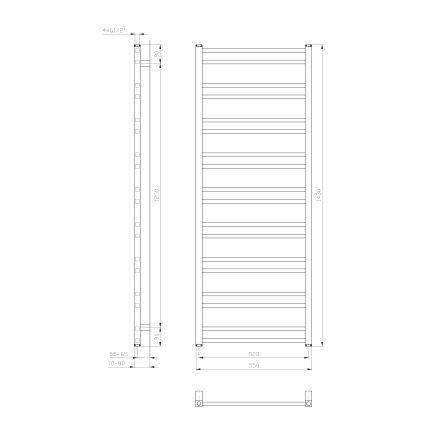 Sapho - Kopalniški radiator METRO DOS 476W/230V 55x143 cm mat bela