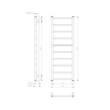 Sapho - Kopalniški radiator METRO LIGHT 114x40 cm bel