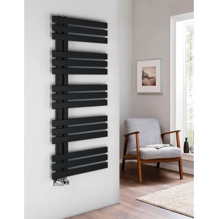 Sapho - Kopalniški radiator SILVANA 124x50 cm, mat črna