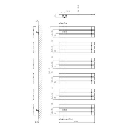 Sapho - Kopalniški radiator SILVANA 150x60 cm bel