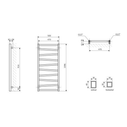 Sapho - Kopalniški radiator ZIG 406W/230V 50x110 cm bel