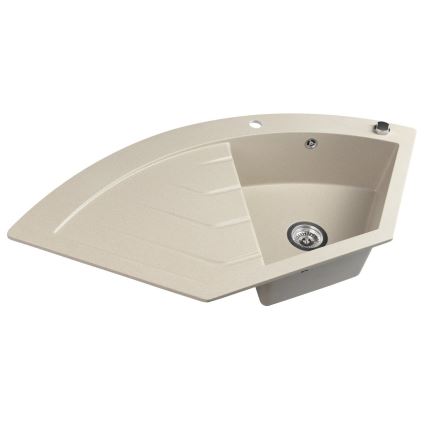 Sapho - Kotni kuhinjski pomivalnik 114x57,5 cm granit/bež