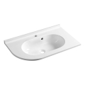 Sapho - Kotni vgradni umivalnik PULSE 75x43 cm marmor/bela