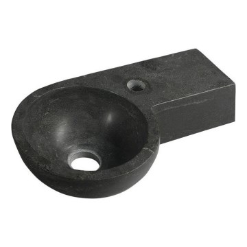 Sapho - Kotni viseči umivalnik BLOK 40x23 cm desni/antracit