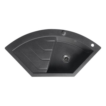 Sapho - Kotno kuhinjsko korito 114x57,5 cm granit/črna