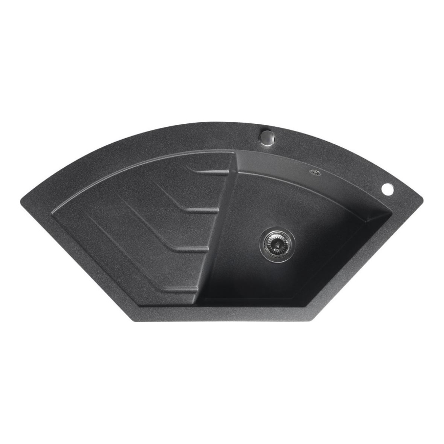 Sapho - Kotno kuhinjsko korito 114x57,5 cm granit/črna