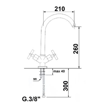 Sapho - Kuhinjska armatura AXIA, sijajni krom