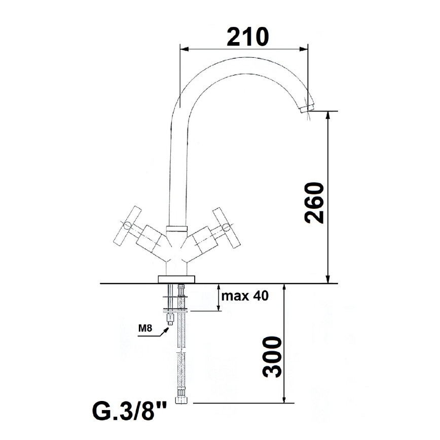 Sapho - Kuhinjska armatura AXIA, sijajni krom