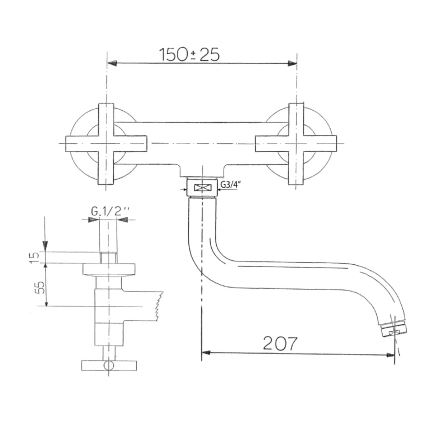 Sapho - Kuhinjska pipa AXIA, krom visokega sijaja