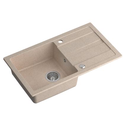 Sapho - Kuhinjski pomivalnik 77x44 cm granit/bež