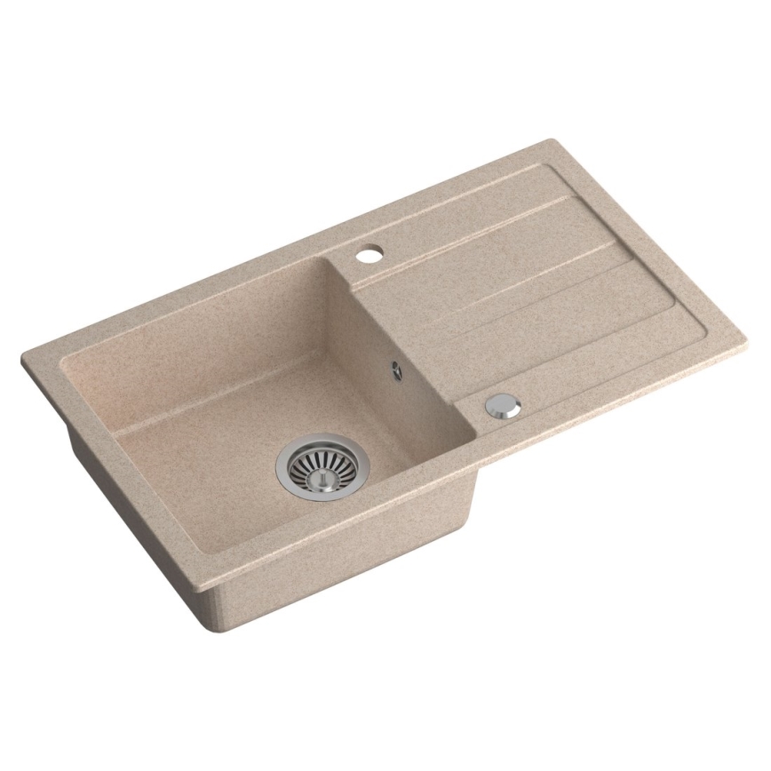 Sapho - Kuhinjski pomivalnik 77x44 cm granit/bež