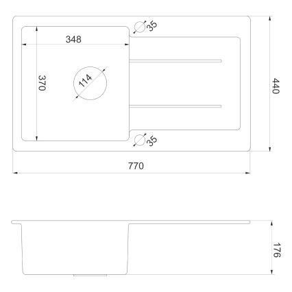 Sapho - Kuhinjski pomivalnik 77x44 cm granit/bež