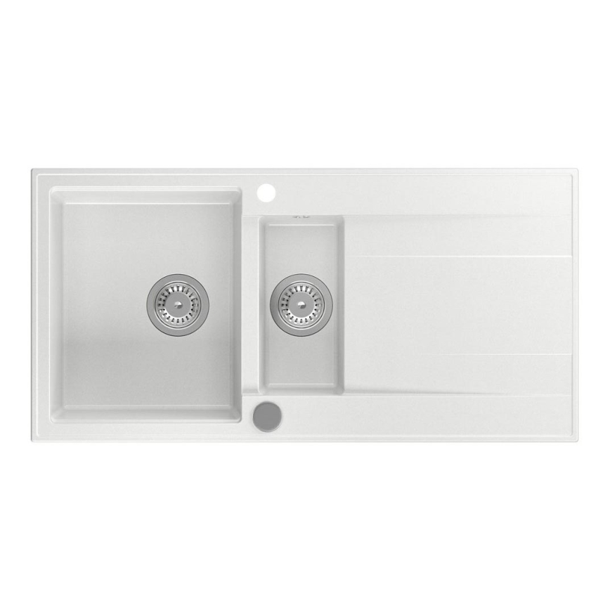Sapho - Kuhinjsko pomivalno korito 100x50 cm granit/bela
