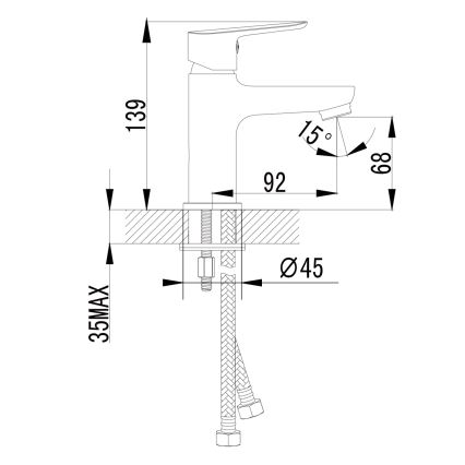 Sapho - Mešalna baterija za umivalnik SMALL, 13,9 cm, sijajni krom
