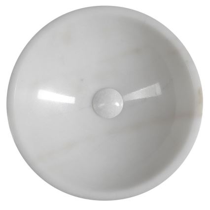Sapho - Nadpultni umivalnik BLOK Ø 40 cm marmor/bela