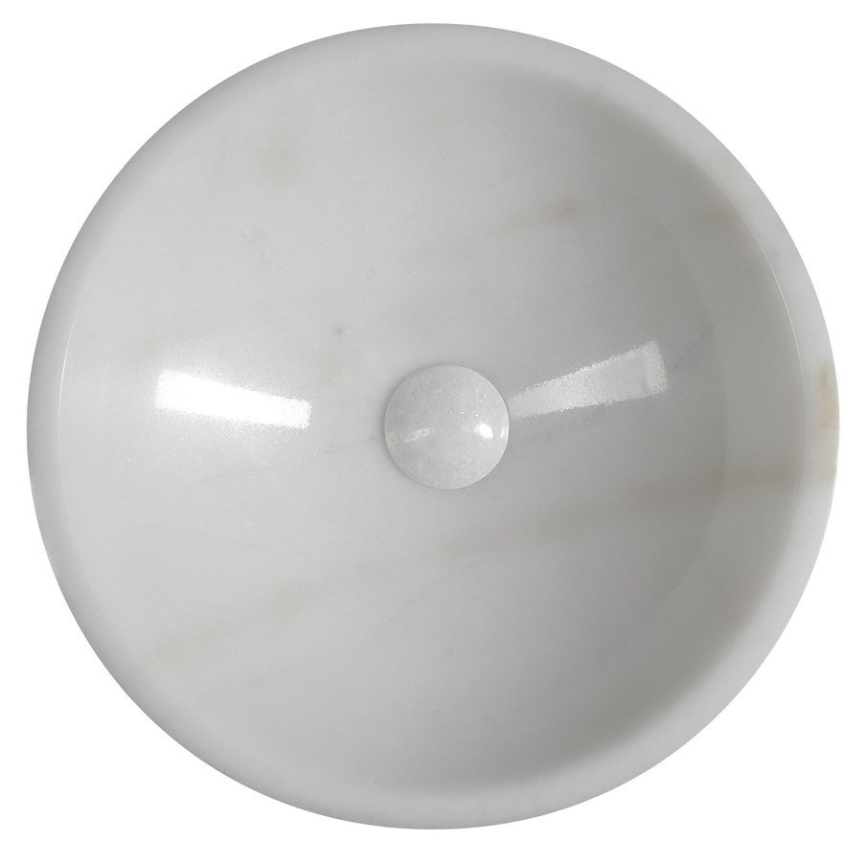 Sapho - Nadpultni umivalnik BLOK Ø 40 cm marmor/bela