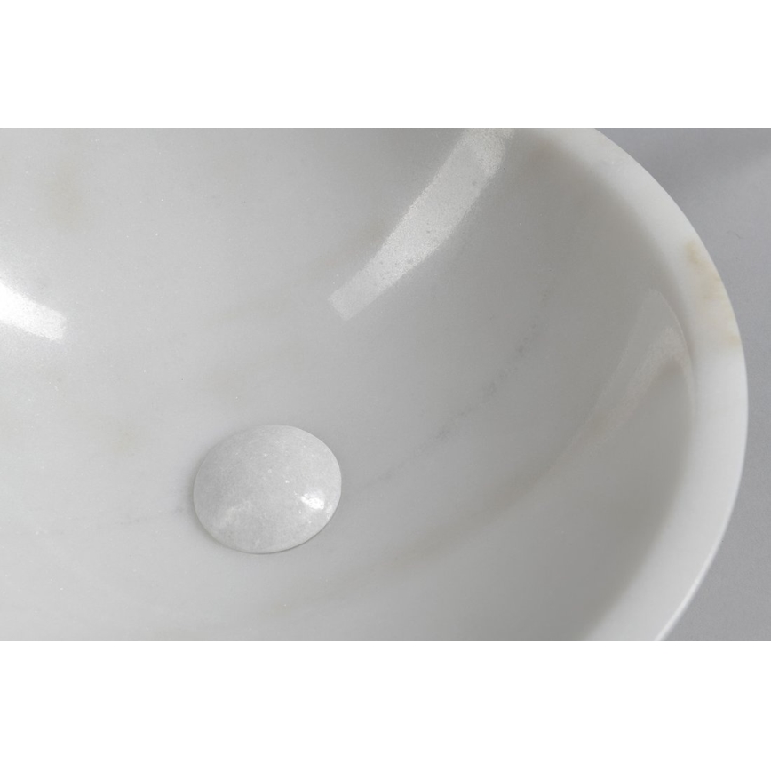 Sapho - Nadpultni umivalnik BLOK Ø 40 cm marmor/bela