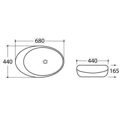 Sapho - Nadpultni umivalnik DALMA 68x44 cm, siva
