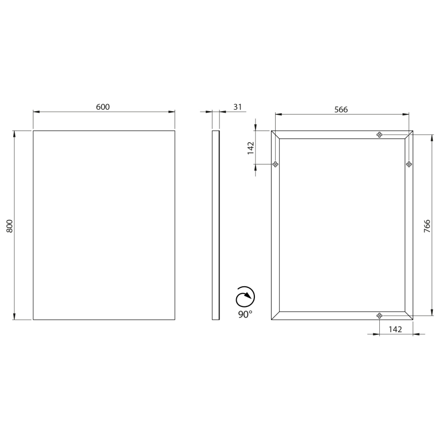 Sapho - Ogledalo AROWANA 60x80 cm sijajni krom