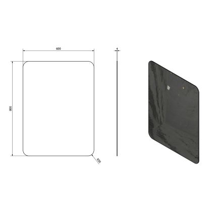 Sapho - Ogledalo ISHAPE 60 x 80 cm