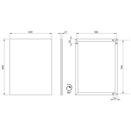 Sapho - Ogledalo v okvirju AROWANA 60x80 cm mat črna