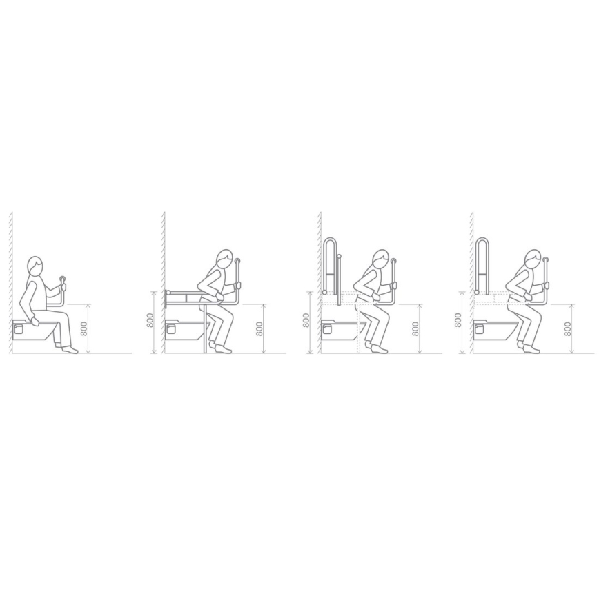 Sapho - Oporna ročica HELP PROGRAM 80x82 cm bela