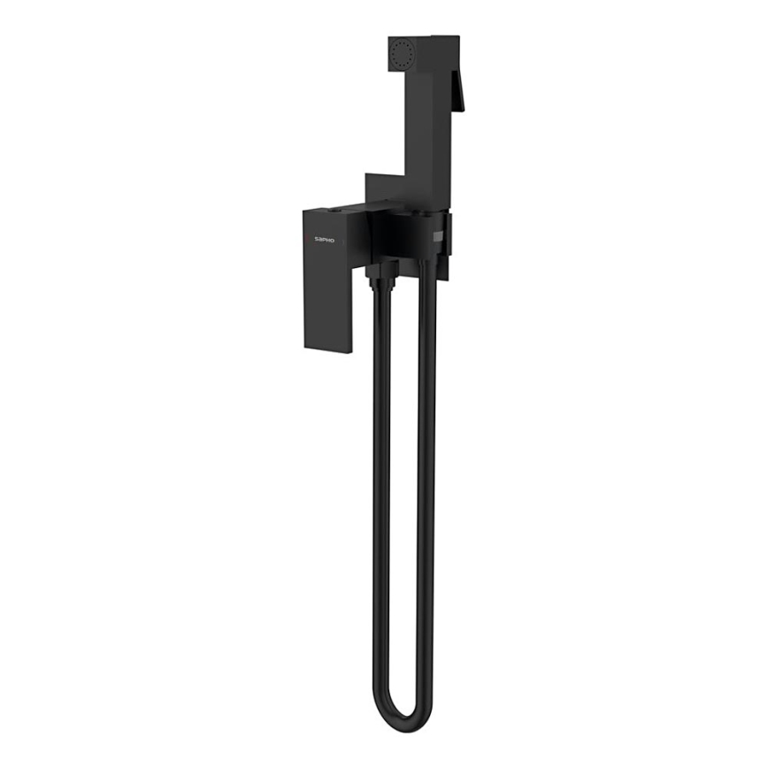 Sapho - Pipa za bide s prho za podometno montažo CUBEMIX kvadraten/mat črna