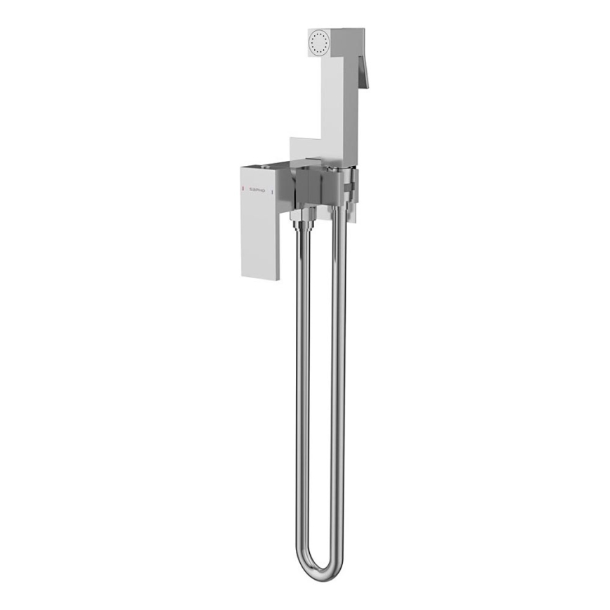 Sapho - Pipa za bide s prho za podometno montažo CUBEMIX kvadraten/sijajni krom