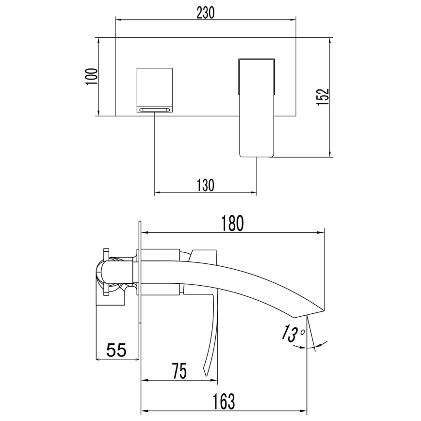 Sapho - Pipa za umivalnik GINKO mat črna