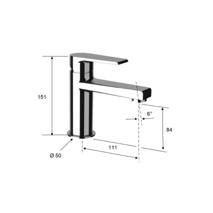 Sapho - Pipa za umivalnik KAI 15 cm mat črna