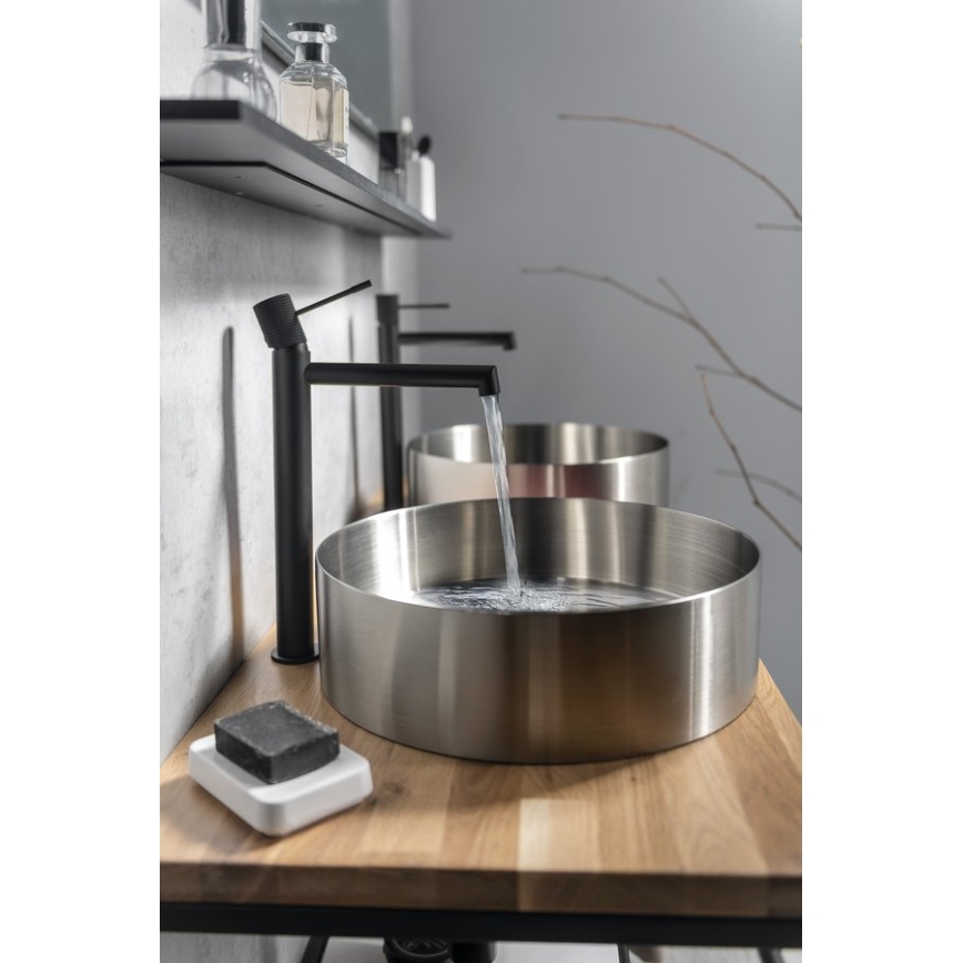 Sapho - Pipa za umivalnik SOLARIS 32 cm mat črna