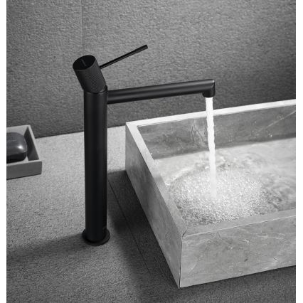 Sapho - Pipa za umivalnik SOLARIS 32 cm mat črna