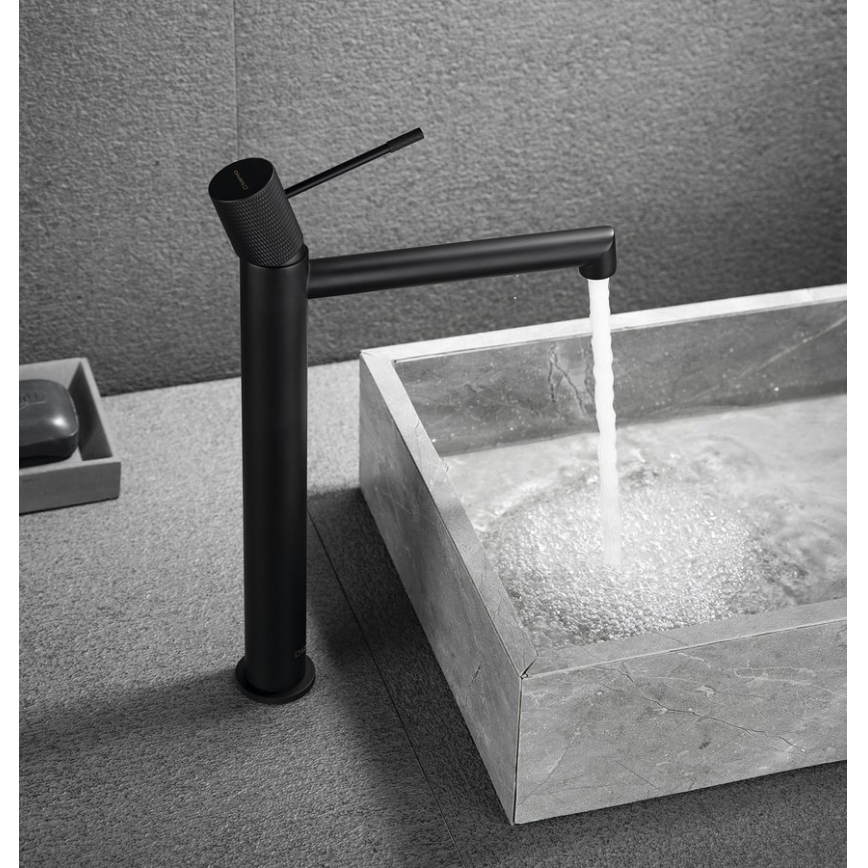 Sapho - Pipa za umivalnik SOLARIS 32 cm mat črna