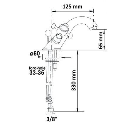Sapho - Pipa za umivalnik z izpustom ANTEA zlata