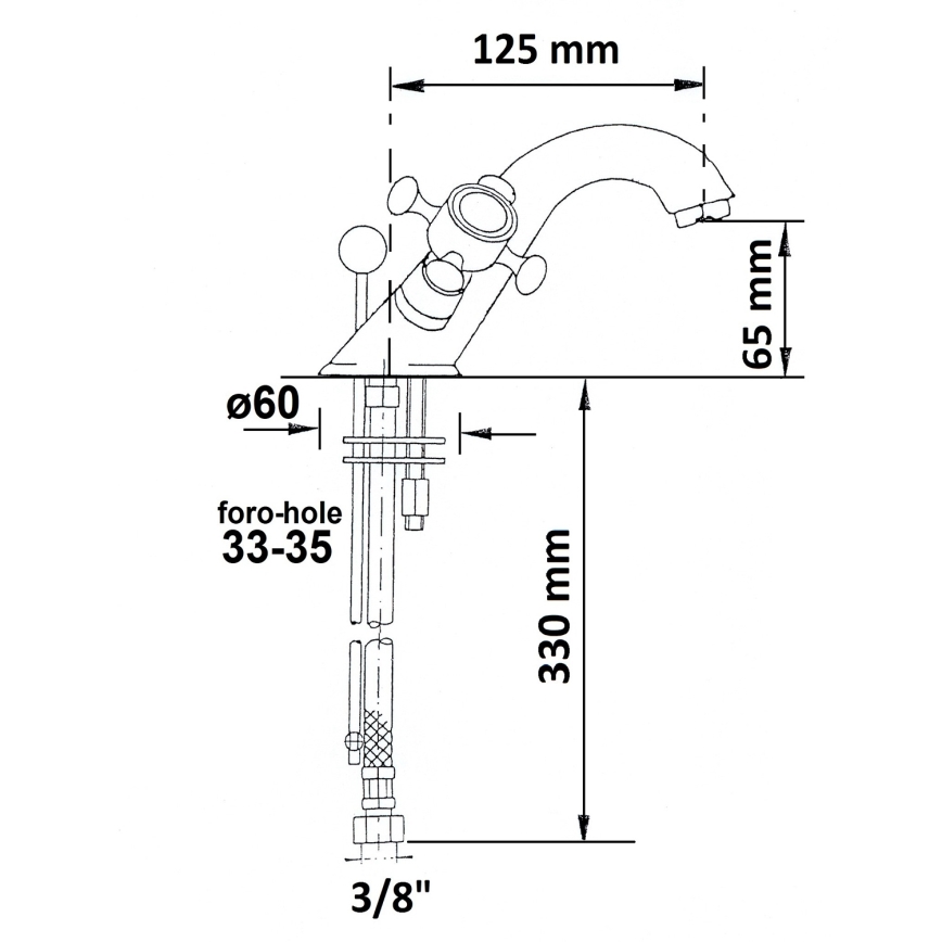 Sapho - Pipa za umivalnik z izpustom ANTEA zlata